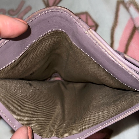 Fendi EUC FF Zucchino Canvas Compact Flap Wallet / Lilac! Rare find - Picture 11 of 17